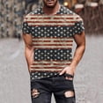 thumbnail image 2 of Men's Independence Day Flag Spring/summer Leisure Sports Comfortable Breathable Sweat Absorbing Crew Neck Short Sleeved T Shirt, 2 of 4