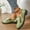 Green#02, variant on Women's Fashion Casual Loafers – Bow Detail Slip-On with Chunky Low Heel for Spring Autumn Leisure Footwear,Plus Size