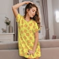 thumbnail image 3 of JUNZAN Chemise de Nuit à Manches Courtes Imprimé Toast pour Femmes, Confortable, Col Rond, Mignonne, avec Volants, 3 of 6