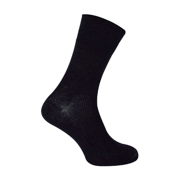 Mens Wool Diabetic Socks in Black | Dr.Socks | Extra Wide Ribbed Seamless Merino Wool Socks