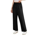 thumbnail image 6 of Asklazy Wide Leg Pants for Women Lightweiht Elastic Waisted Palazzo Trousers,US Size,Black,S, 6 of 18