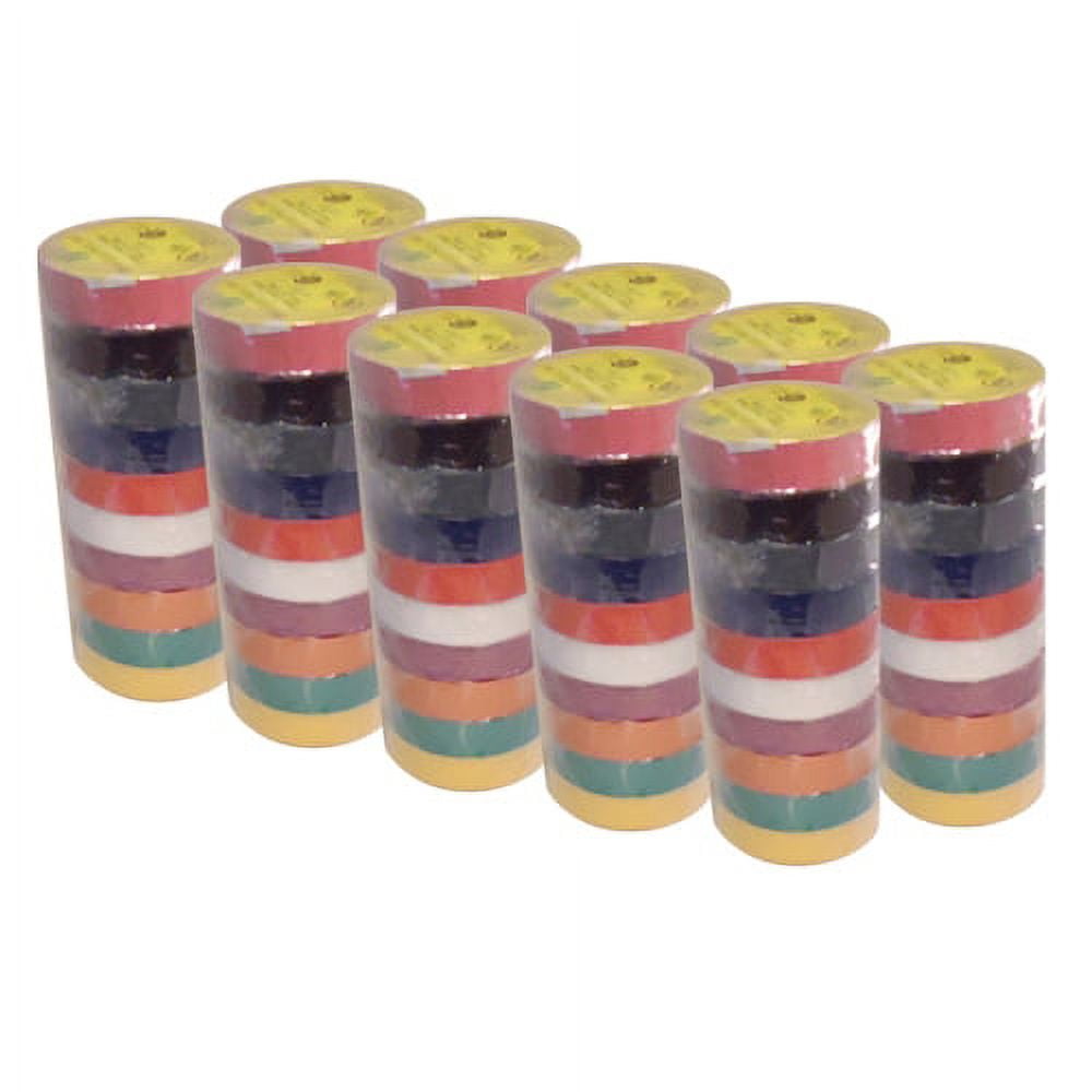 Rainbow Pack Electrical Tape Case 100 Rolls 3/4 In X 66 Ft