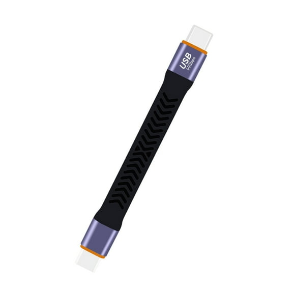 BQBQERT Short USB C USB Male to Male Cable, 100W Power, 40Gbps 4K Video FPC Soft 10CM Cable for Devices Charging Cord