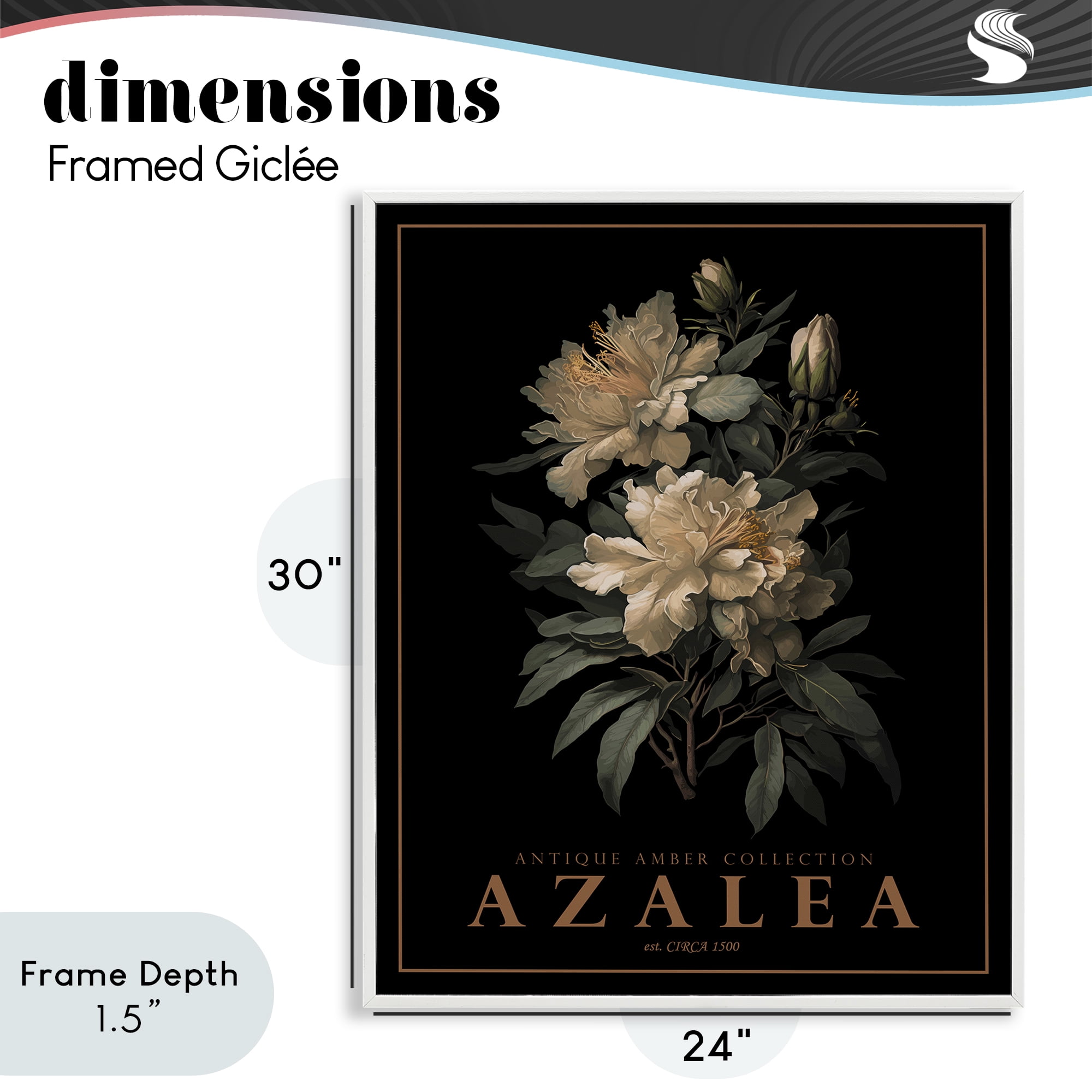 Stupell Industries Antique Azalea Bushel White Framed Giclee Art, design by Christopher Giampietro