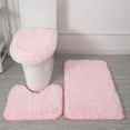 thumbnail image 2 of Pink Bathroom Mat Set Non Slip, Microfiber Bathroom Rugs & toilet Cover Set, Quick Dry Washable Bath Mats for Bathroom, Absorbent toilet Floor Mat, Contour Bath Rug for toilet,, 2 of 4