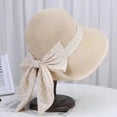thumbnail image 5 of COCOpeaunt Fashion Summer Women Bow Tie Fashion Wide Large Brim Sun Hat Outdoor Beach Fisherman Cap UV Proof Sun Protection Hat Bucket Hat, 5 of 6