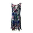 thumbnail image 6 of Babysbule Woman Summer Dresses Women Fashion Retro Sleeveless Round Neck Loose Casual Printed Tassel Dress, 6 of 6