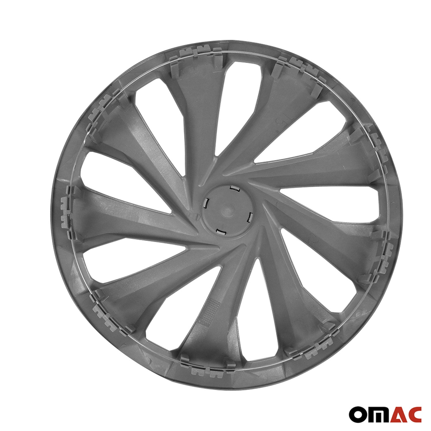 OMAC 15" Wheel Covers Guard Snap on Silver Hub Caps fit R15 Tire Steel Rim 4 Pcs Set