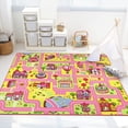 thumbnail image 5 of ORGOWEL kids Educational Rug for Playroom Area Rug Large Size Kids Play Rug Soft Non-Slip Washable Kid Car Road Carpet for Bedroom Playroom Nursery,Pink,5x6.6ft, 5 of 6