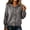 Gray, variant on Womens Hooded Knit Sweater Drawstring Hood Long Sleeve Button Down Tops Loose Casual Fall Winter Warm Outerwear