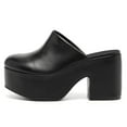 thumbnail image 2 of YDN Women Comfortable Almond Closed Toe Slip On Mules Cozy Platform Chunky High Heel Sandals Party Dress Daily Shoes Size 6.5 Black, 2 of 4
