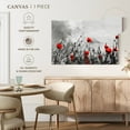 thumbnail image 5 of Elephant Stock Blooming Red Poppies Pop Wall Art - Horizontal Canvas Wall Art - Living Room Wall Decor - Floral And Botanical Canvas - Red And Gray Decor - 51" x 34", 5 of 8