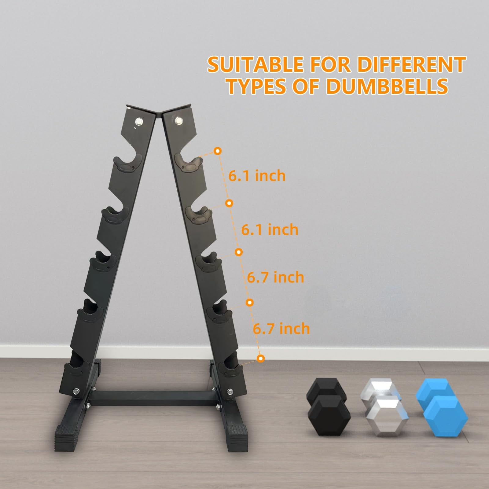 2024 New Dumbbell Rack Stand Only, 5 Tier Compact Dumbbell Rack, Weight Rack for Home Gym Space, 480LBS