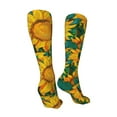thumbnail image 3 of Kdxio Vibrant Sunflower Painting Funny Silky Novelty Funky Long Knee High Socks Soft 3D Print Cosplay Crazy Stockings for Men Women, 3 of 8