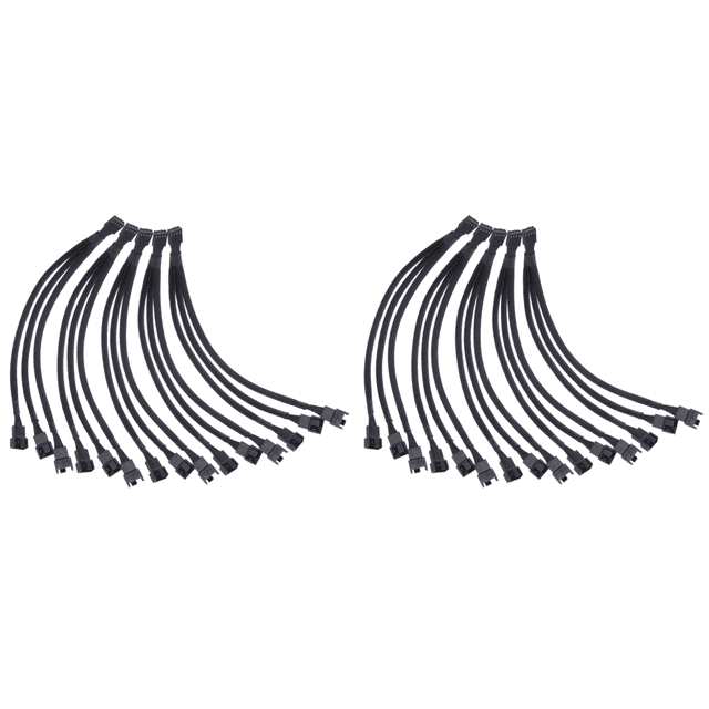 Cable Ventilador PWM 4 Pines Extensión Con Funda Divisora de 1 A 3 Vías