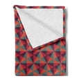 thumbnail image 2 of Geometric Soft Flannel Fleece Throw Blanket, Triangle Dimension Fractal Modern Style Mosaic Hexagon Graphic, Cozy Plush for Indoor and Outdoor Use, 70" x 90", Reseda Green Ruby Red, by Ambesonne, 2 of 5