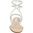 thumbnail image 3 of Steve Madden Tellers Rhinestone Embellished Open Toe Ankle Strap Tie Up Sandals (Rhinestone, 6.5), 3 of 4