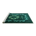 thumbnail image 2 of Ahgly Company Machine Washable Indoor Round Persian Turquoise Blue Bohemian Area Rugs, 6' Round, 2 of 4