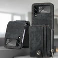 thumbnail image 5 of Galaxy Z Flip 4 Wallet Case with Card Holder【2 in 1 Detachable】【 Zipper Wallet】, Slim Fit Retro PU Leather Protective Flip Phone Cover for Samsung Galaxy Z Flip 4 5G 2022, 5 of 7