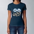 thumbnail image 4 of NAMTYQX Blouses for Women Casual Lounge Muster Stretch Soft Crew Neck Plus Size Short Sleeve Print Loose Cute Tops for Teen Girls Navy Size M, 4 of 5