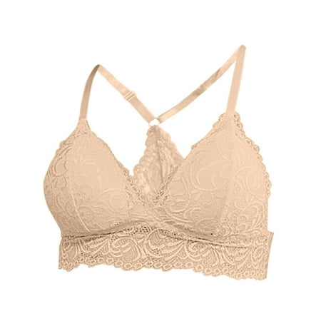 

Dadaria Cotton Bras for Women Lace Fashion Sling Without Steel Ring Small Sling Khaki Women