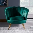 thumbnail image 1 of Heavenly Collection Glam Velvet Accent Chair, Green Upholstered Chair with Gold Metal Legs, Modern Luxury Seating for Living Room or Bedroom, 1 of 6