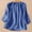 Blue, variant on HOMBOM Blue Women Tops and Blouses 3/4 Sleeve Casual Plus Size Solid V-Neck Tunic Blouse XL