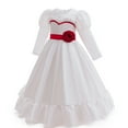 thumbnail image 6 of KAWELL Halloween Scary White Dress Horror Movie Party Long Dress Cosplay Costume with Wig, 6 of 6