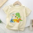 thumbnail image 2 of Zwiiyzr Boys Girls Dinosaur Shirts Short Sleeve Cotton T-Shirts Kids Toddler Tshirts Tees Baby Clothes Summer Tops 6 Months-6 Years Beige, 2 of 4