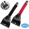 thumbnail image 1 of Ice Scraper, Set of 2 Scrapers, Anti Frost and Anti Scratch Plastic Snow Squeegee, Durable and Stable Squeegee for Car Windshield, Ice and Side Windows (Black + Red), 1 of 5