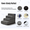thumbnail image 4 of Dog Stairs for Small Dogs 17" H, Convertible 4 to 3 Steps Dog Steps for Bed and Couch, Small Dogs and Cats Bed, Pet Ramp for Bed, Washable Cover, Non-Slip, Grey, 4 of 6