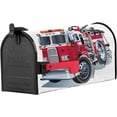 thumbnail image 2 of Mailbox Cover Cartoon Fire Truck Red Grey Car Mailbox Covers Magnetic Standard Size,Post Box Cover for Outdoor Garden Yard,Patriotic Firefighter Trucks on White Mailbox Wraps Mailbox Decals 21x18in, 2 of 6