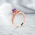 thumbnail image 3 of Gem Stone King 18K Rose Gold Plated Silver Purple Amethyst Engagement Ring for Women (1.42 Cttw, Round 5MM, Gemstone February Birthstone, Size 5), 3 of 4