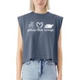 thumbnail image 2 of EcoLoom Peace Love Cruise Cap Sleeve Muscle Crop Shirt Women Sleeveless Baby Tee, 2 of 5