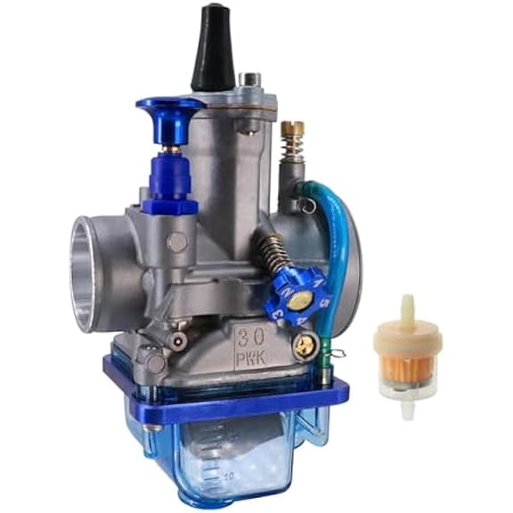 PWK 30MM Carburetor for Honda, Kawasaki, Suzuki, Yamaha 100CC, 125CC, 150CC, 200CC, 250CC, 300CC ATV Quad Go Kart Scooter Dirt Pit Bike Motorcycle Engines Universal 30MM Carb (Transparent)