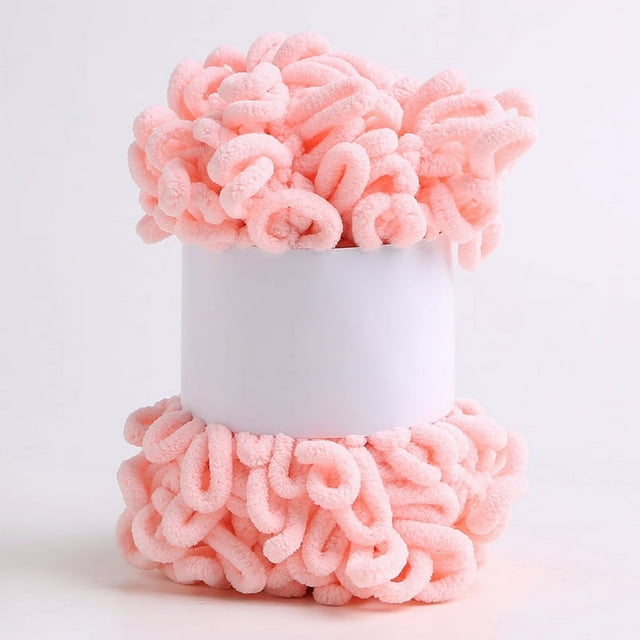 Zhuge Bufanda tejida a mano con hilo de lana de 200 g, bola de lana gruesa para tejer a mano, almohada para la mano, manta para muñeca, color rosa claro