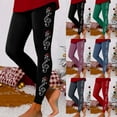 thumbnail image 2 of Zhanying Leggings de Noël pour Femmes avec Poches, Mignons, Amusants, Résistants aux Plis, Collants en Molleton Thermique Rouges TTG, 2 of 5