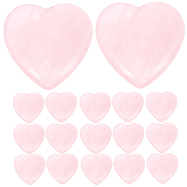 KAKOWELY stone beads 30pcs Natural Crystal Quartz Heart Stones For Jewelry Making And Diy Crafts Polished Quartz Crystals Smooth Crystal Stones Polished Quartz Rocks