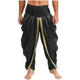 thumbnail image 4 of iiniim Men Prince Baggy Pants Satin Trousers Fairy Tale Halloween Theme Party Black M, 4 of 6