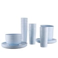 thumbnail image 3 of Mainstays 30-Piece Plastic Etched Daisy Pattern Dinnerware Bundle Set, Blue, 3 of 18