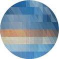 thumbnail image 1 of Ahgly Company Indoor Round Patterned Denim Blue Abstract Area Rugs, 3' Round, 1 of 6