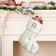 thumbnail image 4 of Adornos navideños Medias navideñas personalizadas con letras 22 cm Medias navideñas bordadas de Papá Noel Calcetín navideño a rayas Adornos colgantes para chimenea Árbol de Navidad Calcetín con letras, 4 of 5