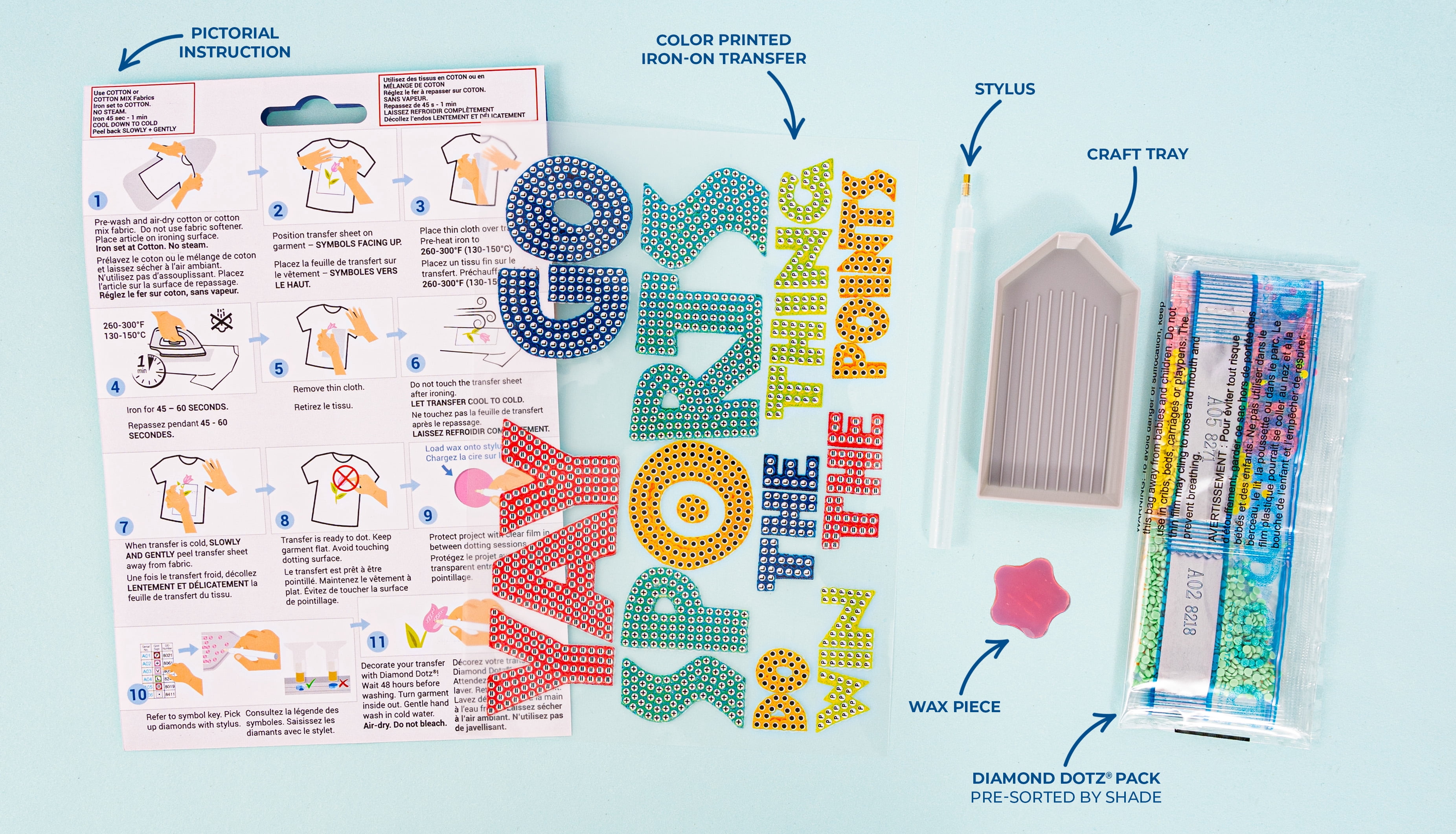 DIAMOND DOTZ® Yay! Go Sports Iron-On 'N' Dot Transfer