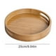 thumbnail image 2 of Bandeja redonda de madera de bambú con asas, ideal para servir bebidas y comida en bares, salas de estar y comedores, 25 x 25 x 4 cm., 2 of 8