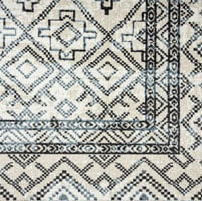 Everwash™ Treasure Cambria Southwest Geometric Machine Washable Area Rug, Beige/Navy Blue, 5'2"x7'2"