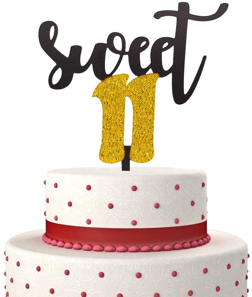 Sweet 11 Cake Topper for Happy 11th Birthday or Anniversary Party