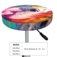 thumbnail image 7 of Picia Watercolor White Horse pattern Round Stool Covers Comfy Seat Covers Stretch Removable WashableChair Slipcover Round Bar Chair Cushion Cover-12 inch, 7 of 7
