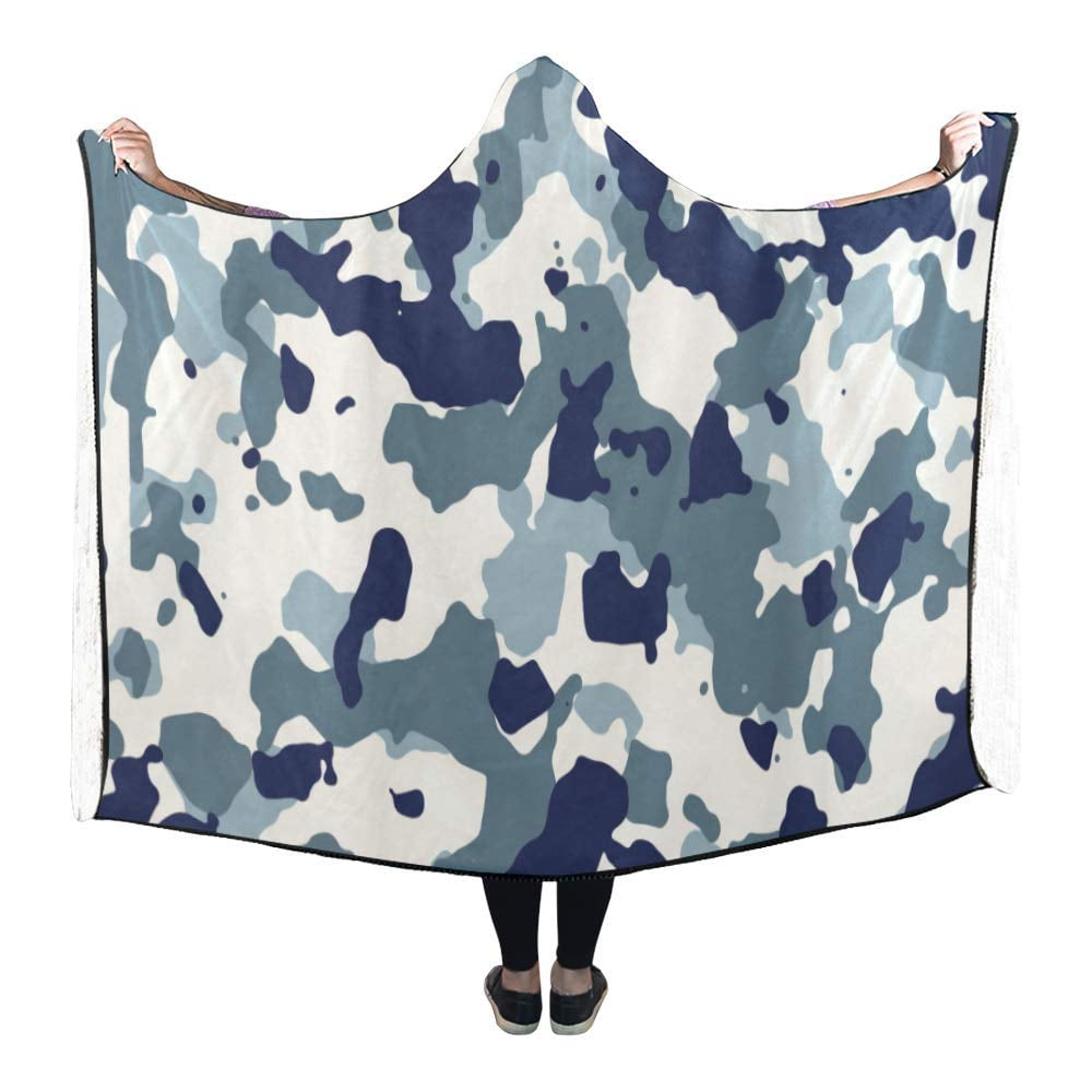 ASHLEIGH Camouflage Fashion Soft Fleece Hooded Blanket 50x60 inch Kids