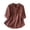 Wine, variant on Women's Linen Striped Blouse Half Sleeve Mandarin Collar Shirt Button Down Loose Fit Summer 2026 Clothes Home Vacation Clothes
