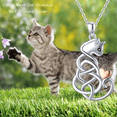 thumbnail image 4 of Coachuhhar Cat Necklace 925 Sterling Silver Cute Animal Necklace Cat Irish Celtic Knot Pendant Necklace Jewelry Gifts for Women, 4 of 6